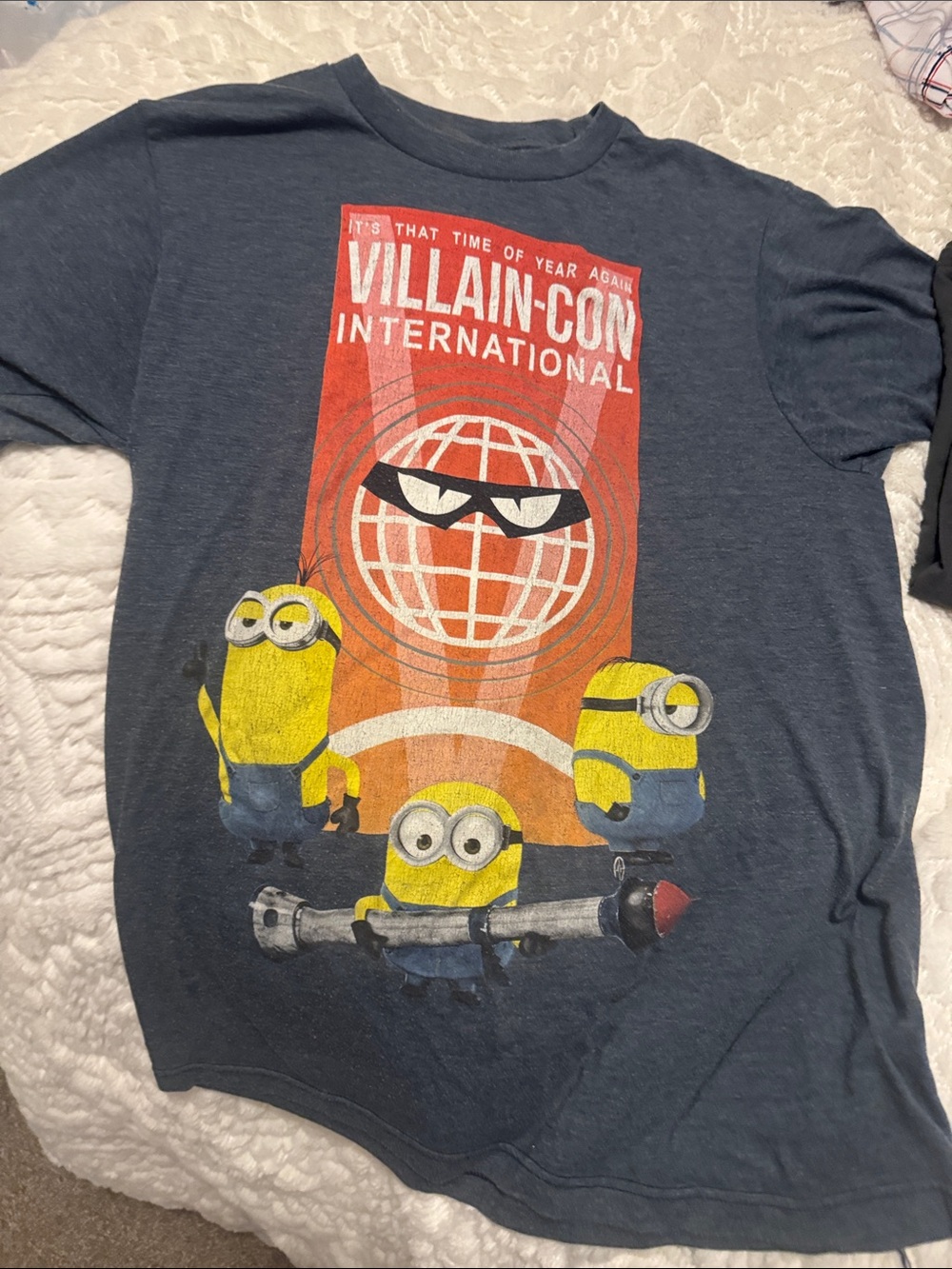 Villain-Con International Minions Graphic Tee - Navy with Yellow Print
